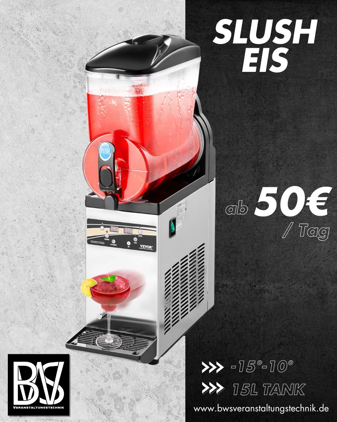 Slush Eis Maschine - Eisgekühlte Getränkemaschine für Events